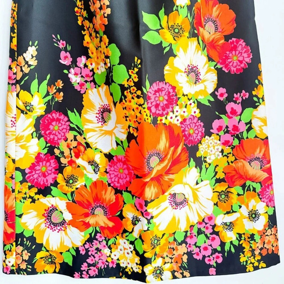 Vintage Floral Colourful High Wiast A line Maxi Skirt M - Picture 4 of 7